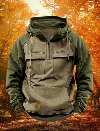 Men's Practical Winter Hoodie Adjustable Fit Zip Front Casual Outdoor