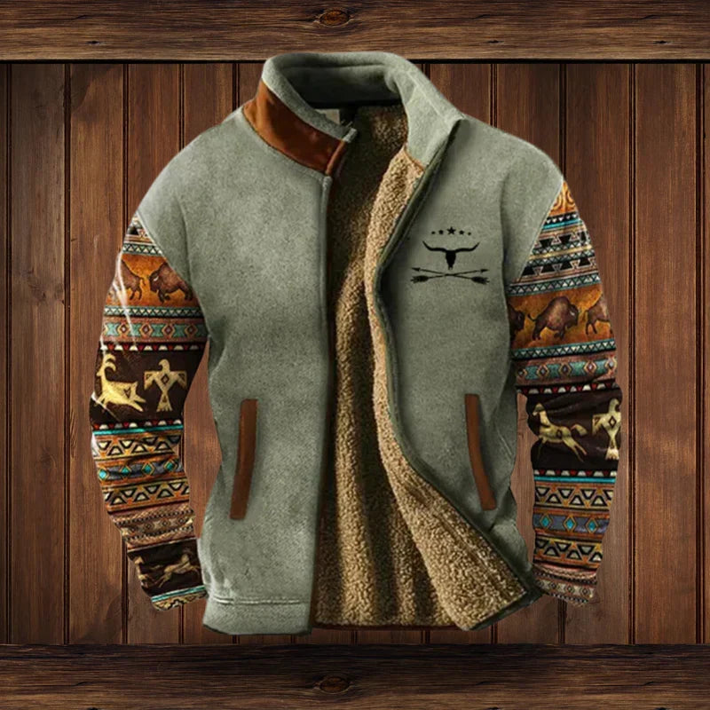 Men's Fleece Vest Relaxed Fit Full-Zip Stand Collar Casual Layering