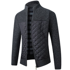 Men's Cardigan Jacket Stand-Up Collar Front Pockets Casual Layering