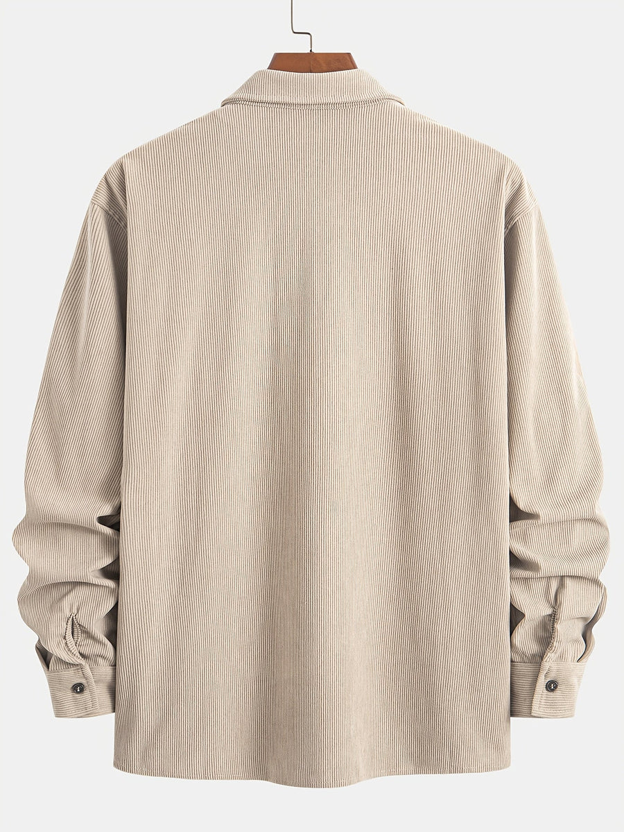 Men's Long-Sleeve Overshirt Button-Up Pocketed Casual Everyday Style