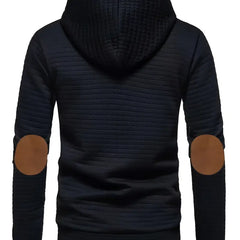 Men's Casual Waffle-Knit Hoodie Long Sleeve Relaxed Fit Everyday Wear