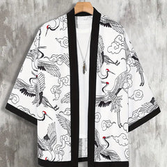 Men's Kimono Cardigan Open Front Relaxed Fit Casual Layering
