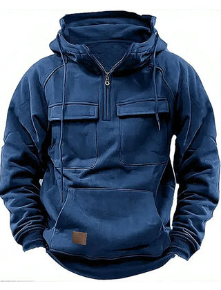 Men's Tactical Hoodie Relaxed Fit Long Sleeve Adjustable Hood Outdoor Performance