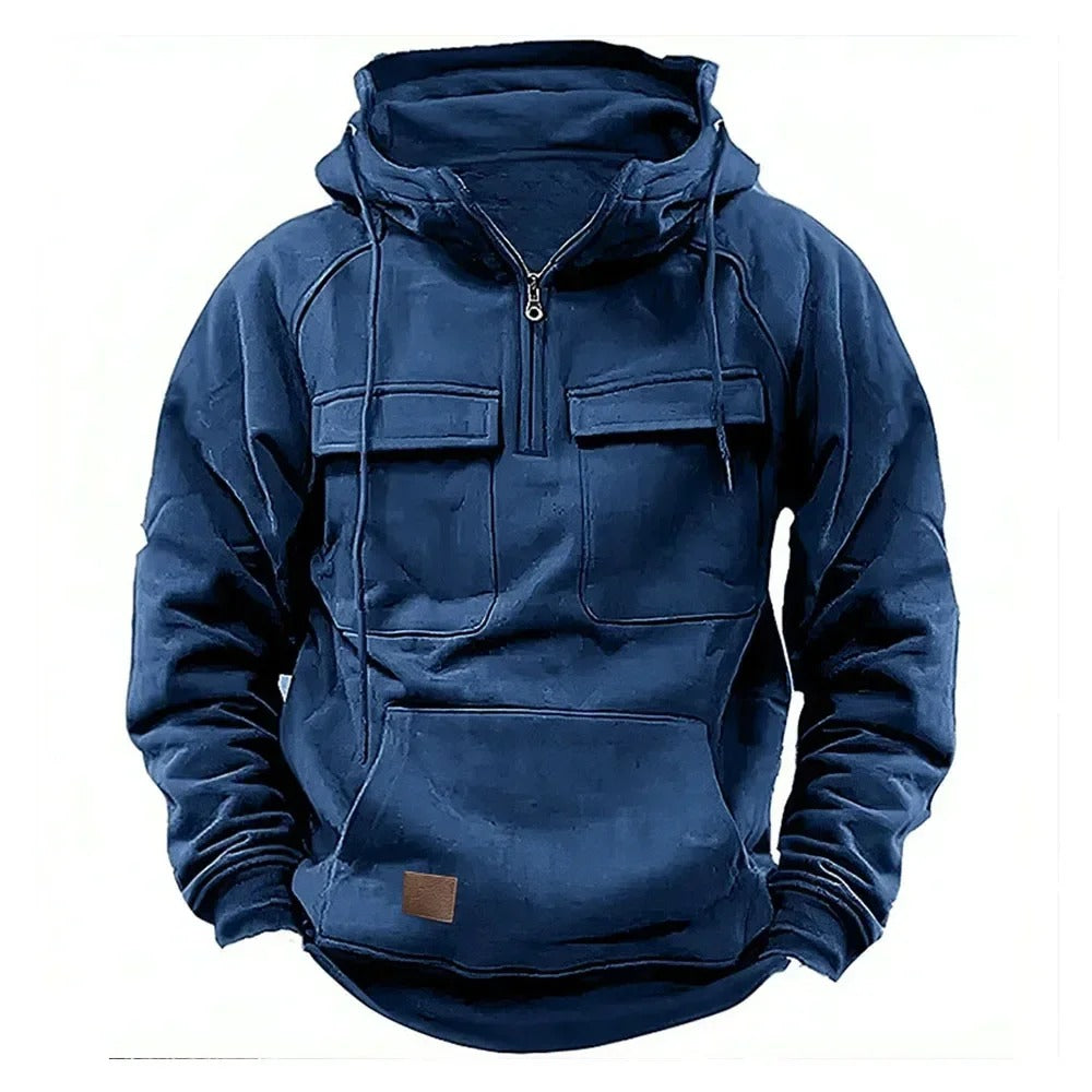 Men's Tactical Hoodie Relaxed Fit Long Sleeve Adjustable Hood Outdoor Performance