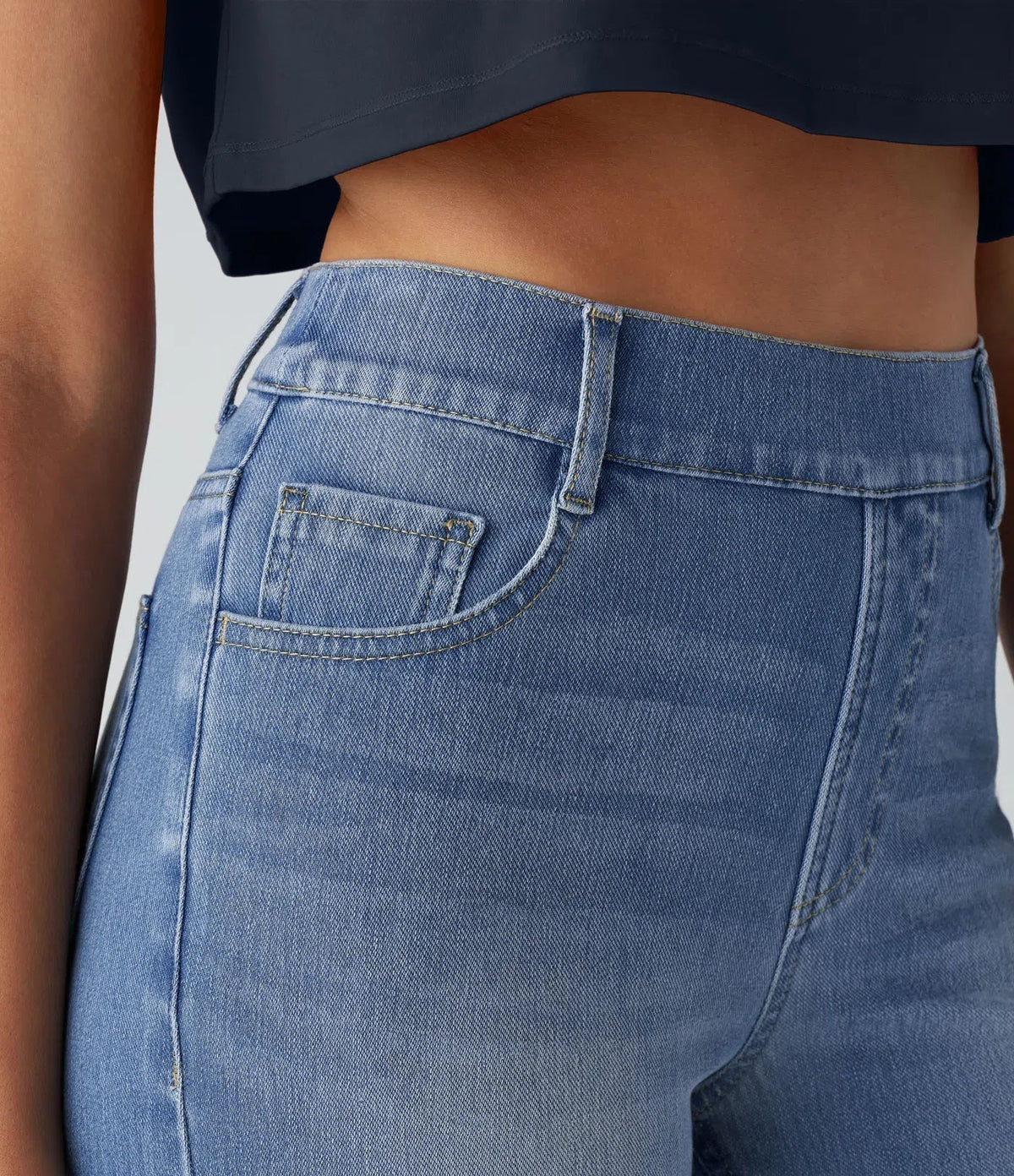 Women's High-Waisted Elastic Pants Stretchy Fit Everyday Casual Wear