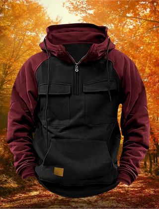 Men's Practical Winter Hoodie Adjustable Fit Zip Front Casual Outdoor