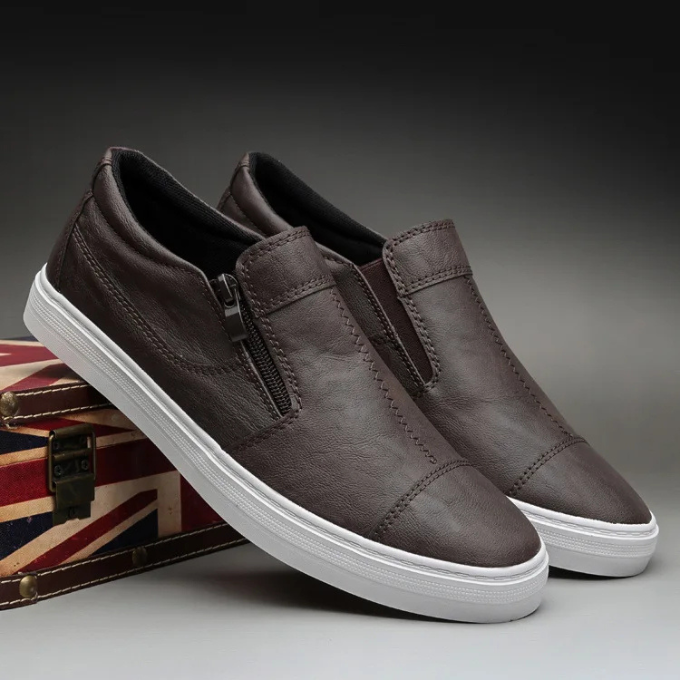 Men's Zip-Up Sneakers Casual Everyday Stylish Versatile Footwear