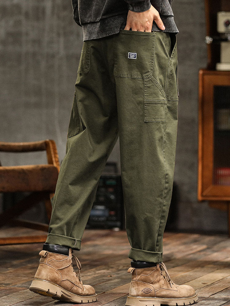 Men's Utility Cargo Pants Relaxed Fit Multi-Pocket Versatile Everyday Wear