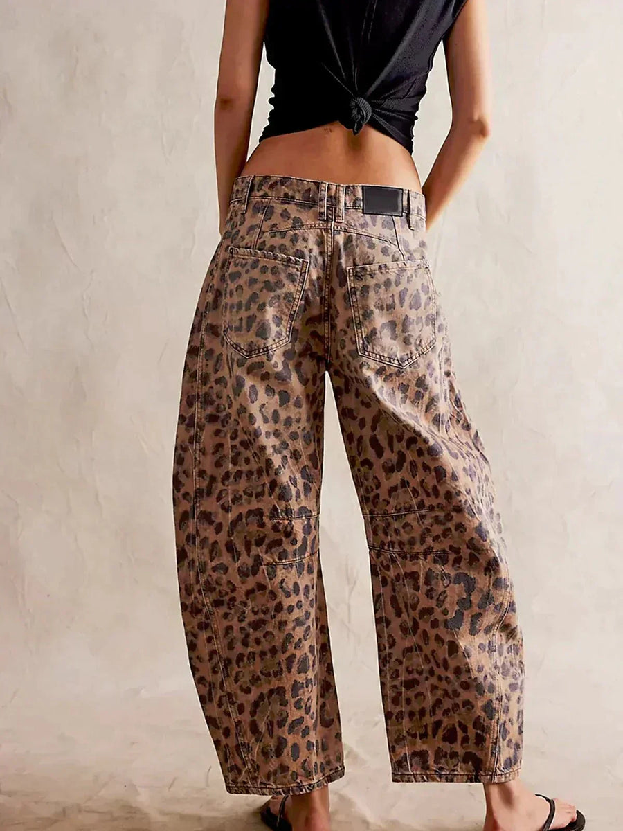 Women's Chic Barrel Jeans High-Waisted Relaxed Fit Casual Everyday Wear