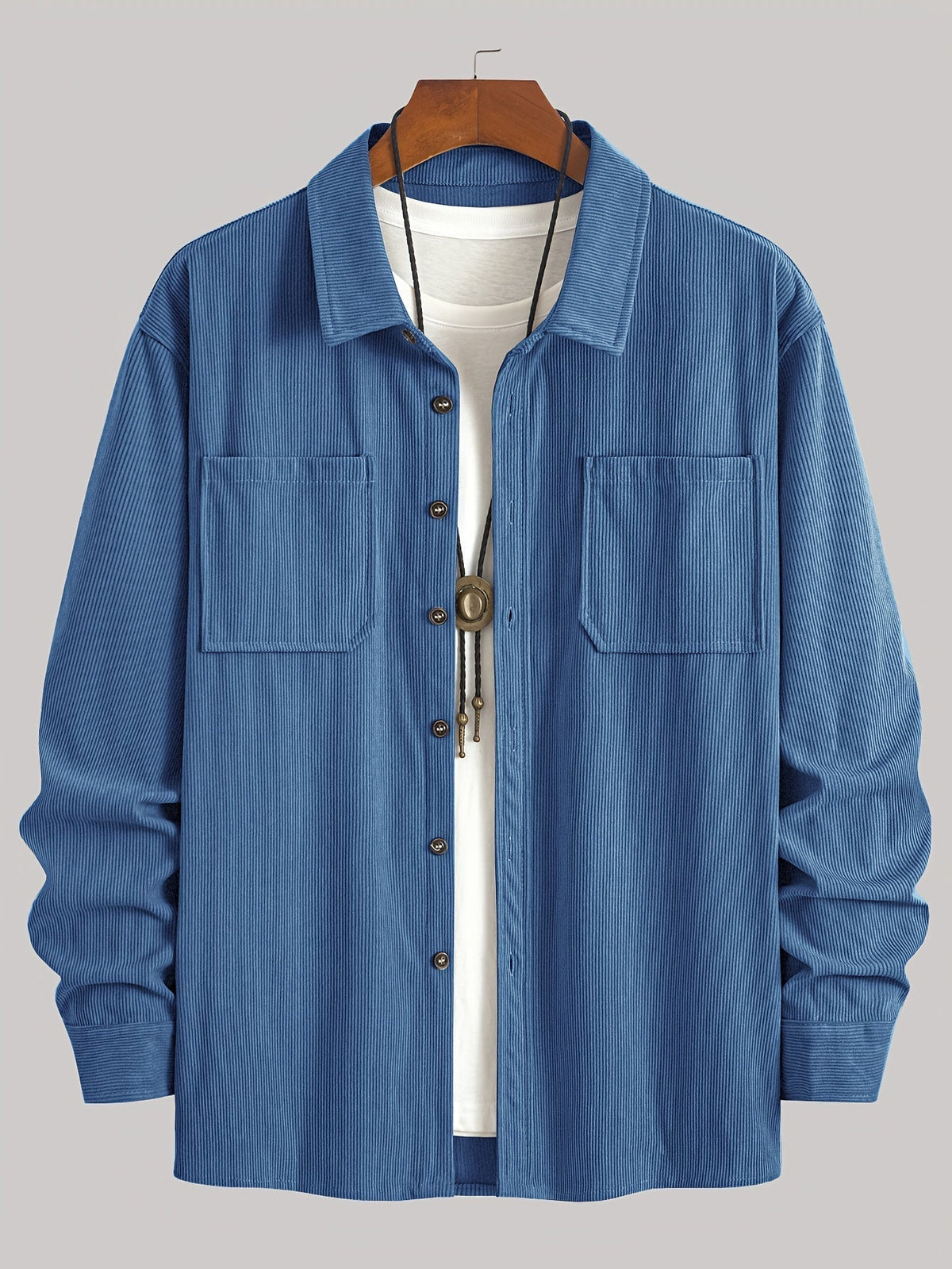Men's Long-Sleeve Overshirt Button-Up Pocketed Casual Everyday Style