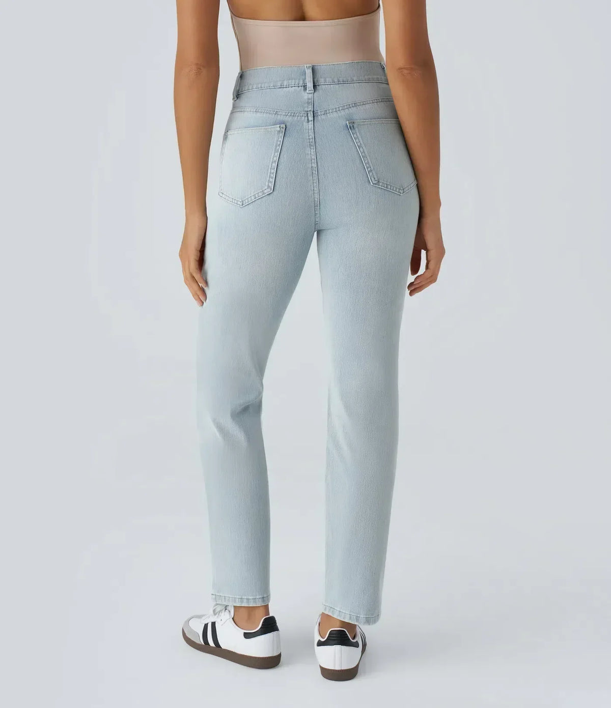 Women's High-Waisted Elastic Pants Stretchy Fit Everyday Casual Wear
