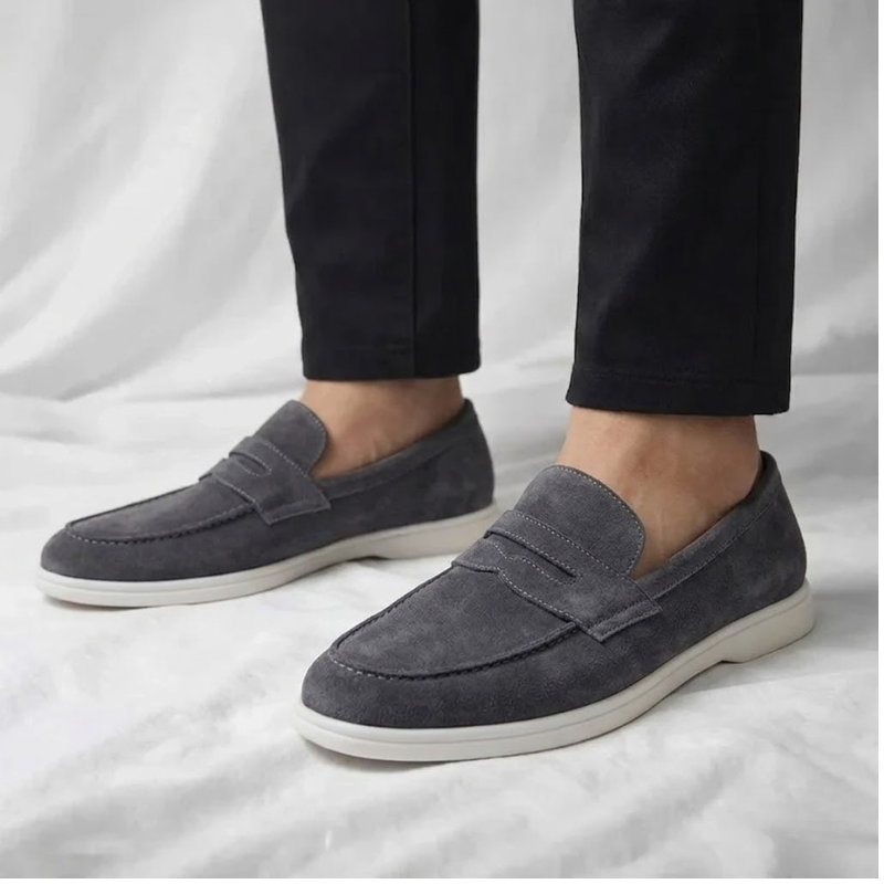 Men's Suede Penny Loafers Classic Slip-On Casual Stylish Everyday Footwear