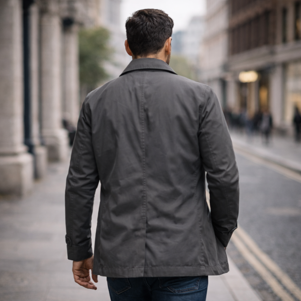 Men's Stylish Overcoat Weather-Resistant Tailored Fit Classic Design