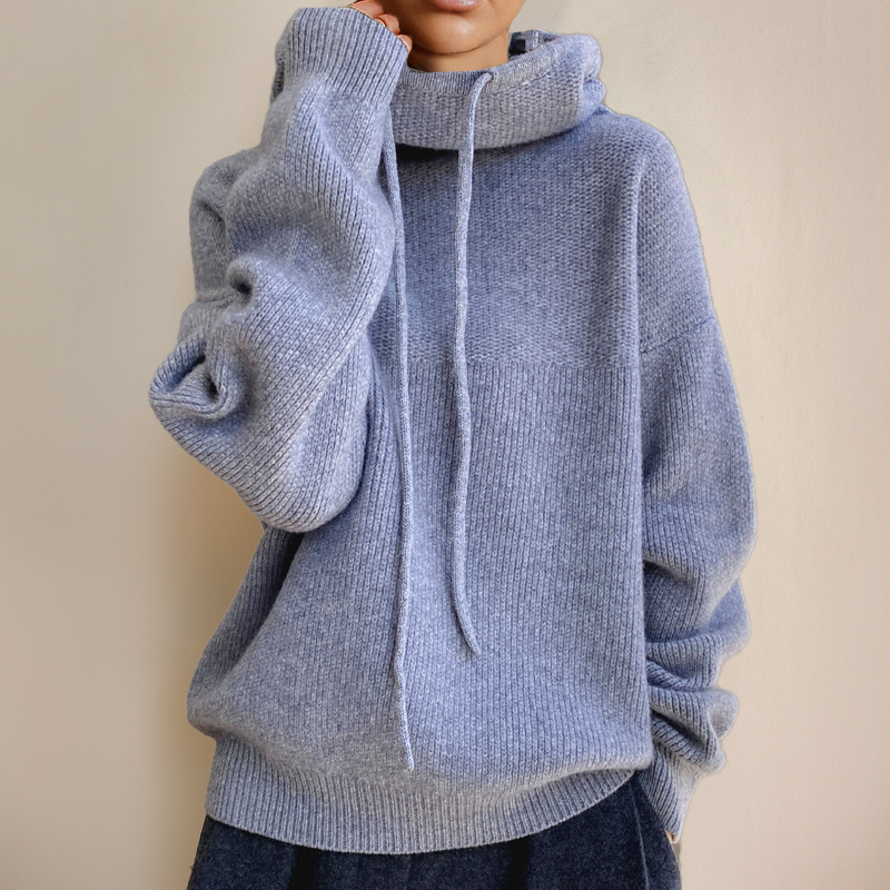 Women's Oversized Knit Hoodie Sweater Drawstring Hooded Casual Everyday