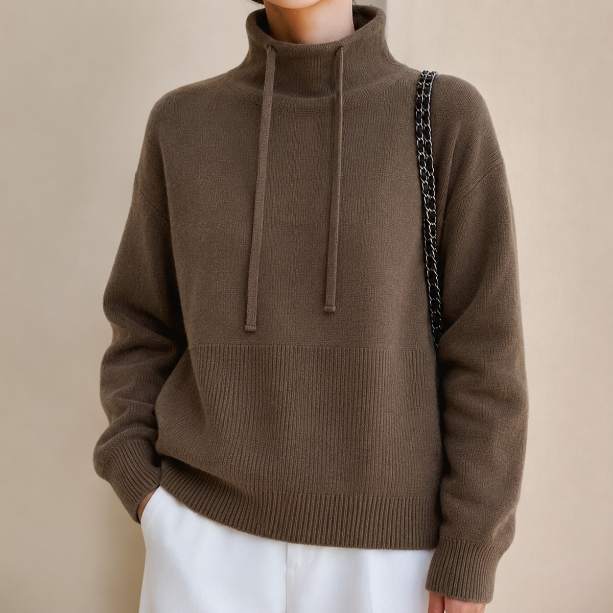 Women's Oversized Knit Hoodie Sweater Drawstring Hooded Casual Everyday
