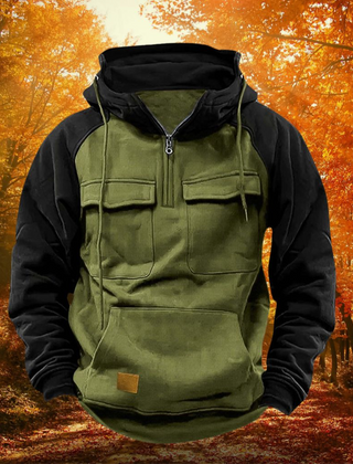 Men's Practical Winter Hoodie Adjustable Fit Zip Front Casual Outdoor