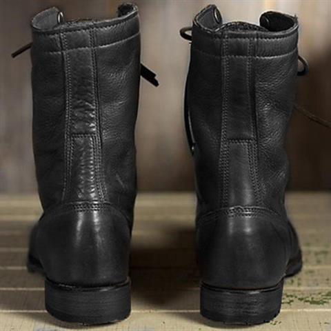 Women's Combat Boots Lace-Up Fold-Down Cuff Stylish Everyday Footwear