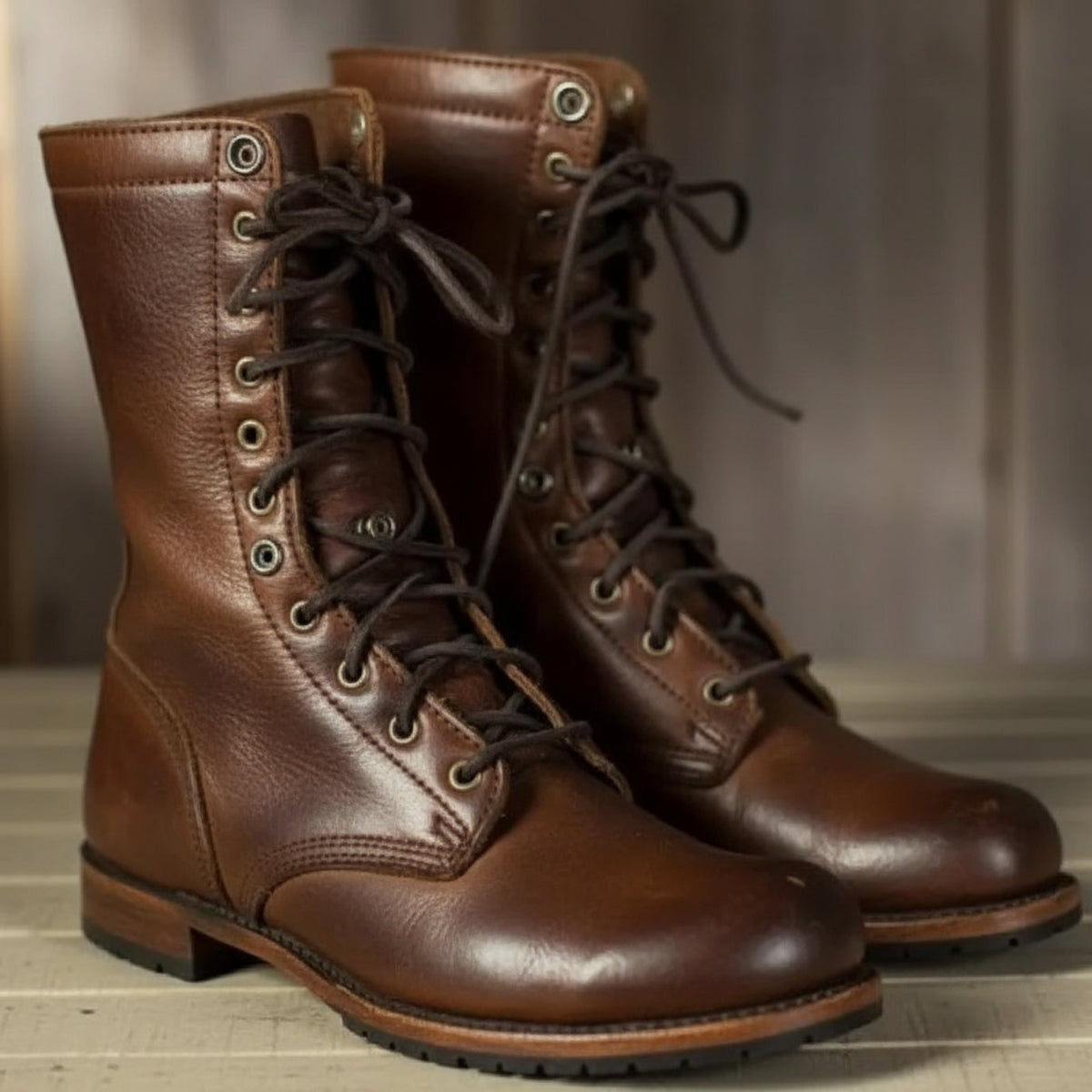 Women's Combat Boots Lace-Up Fold-Down Cuff Stylish Everyday Footwear