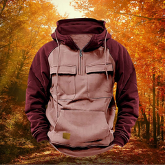Men's Practical Winter Hoodie Adjustable Fit Zip Front Casual Outdoor