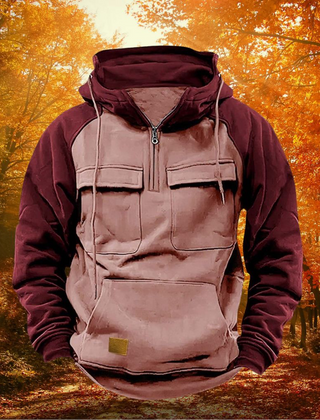 Men's Practical Winter Hoodie Adjustable Fit Zip Front Casual Outdoor