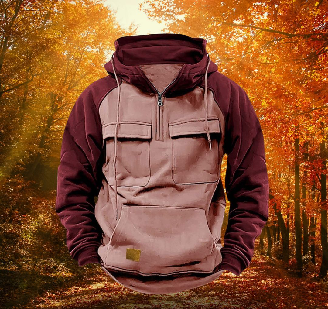 Men's Practical Winter Hoodie Adjustable Fit Zip Front Casual Outdoor