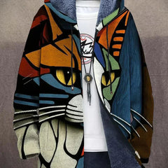 Men's Patterned Cardigan Open Front Long Sleeve Relaxed Fit Layering