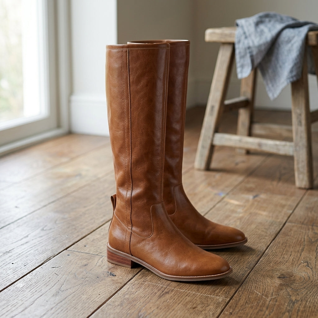 Women's Sleek Knee High Boots Classic Riding Style Timeless Everyday Chic
