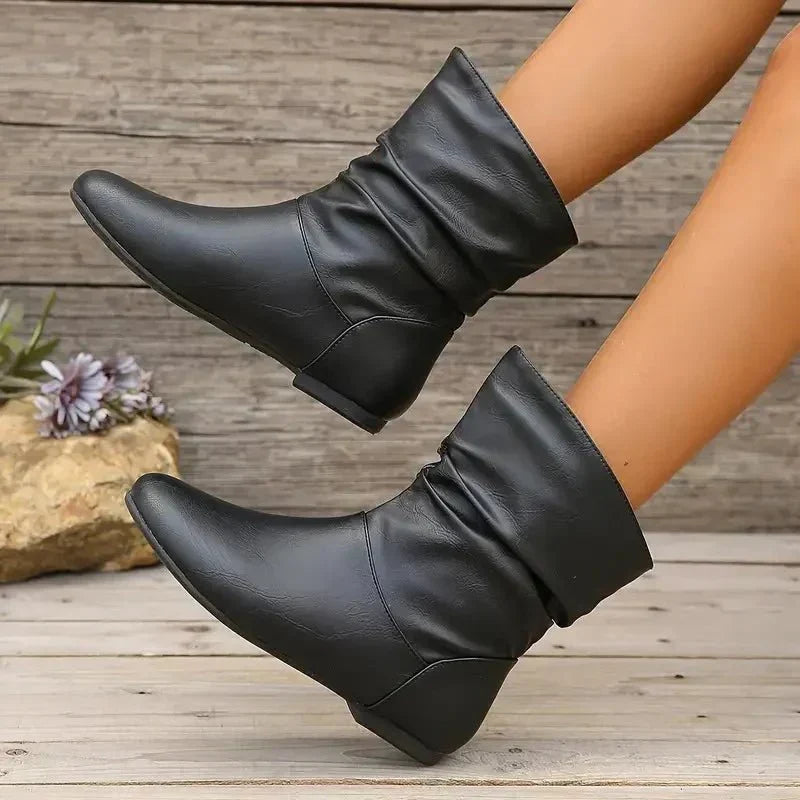 Women's Slouchy Ankle Boots Stylish Casual Chic Everyday Footwear