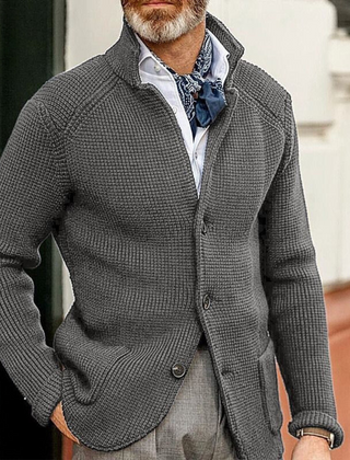 Men's Timeless Knitted Cardigan Long Sleeve Open Front Casual Layering