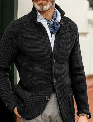 Men's Classic Jacket Tailored Fit Long Sleeve Button Closure Versatile Casual
