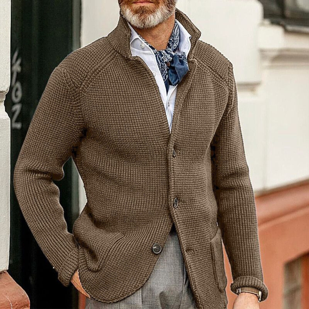 Men's Timeless Knitted Cardigan Long Sleeve Open Front Casual Layering