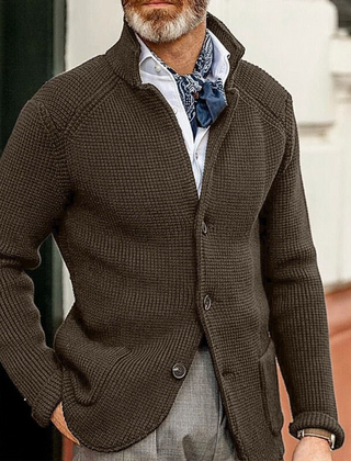Men's Classic Jacket Tailored Fit Long Sleeve Button Closure Versatile Casual