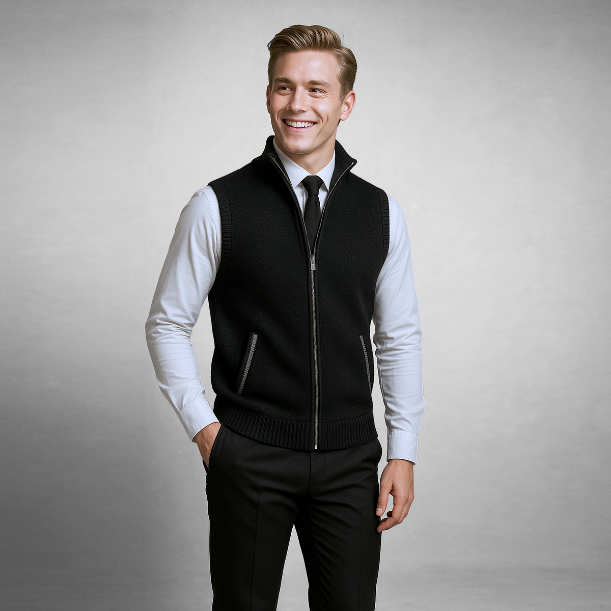 Men's Zip-Up Vest Casual Fit Layering Outdoor Everyday