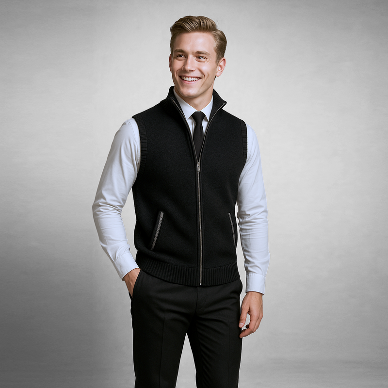 Men's Zip-Up Vest Casual Fit Layering Outdoor Everyday