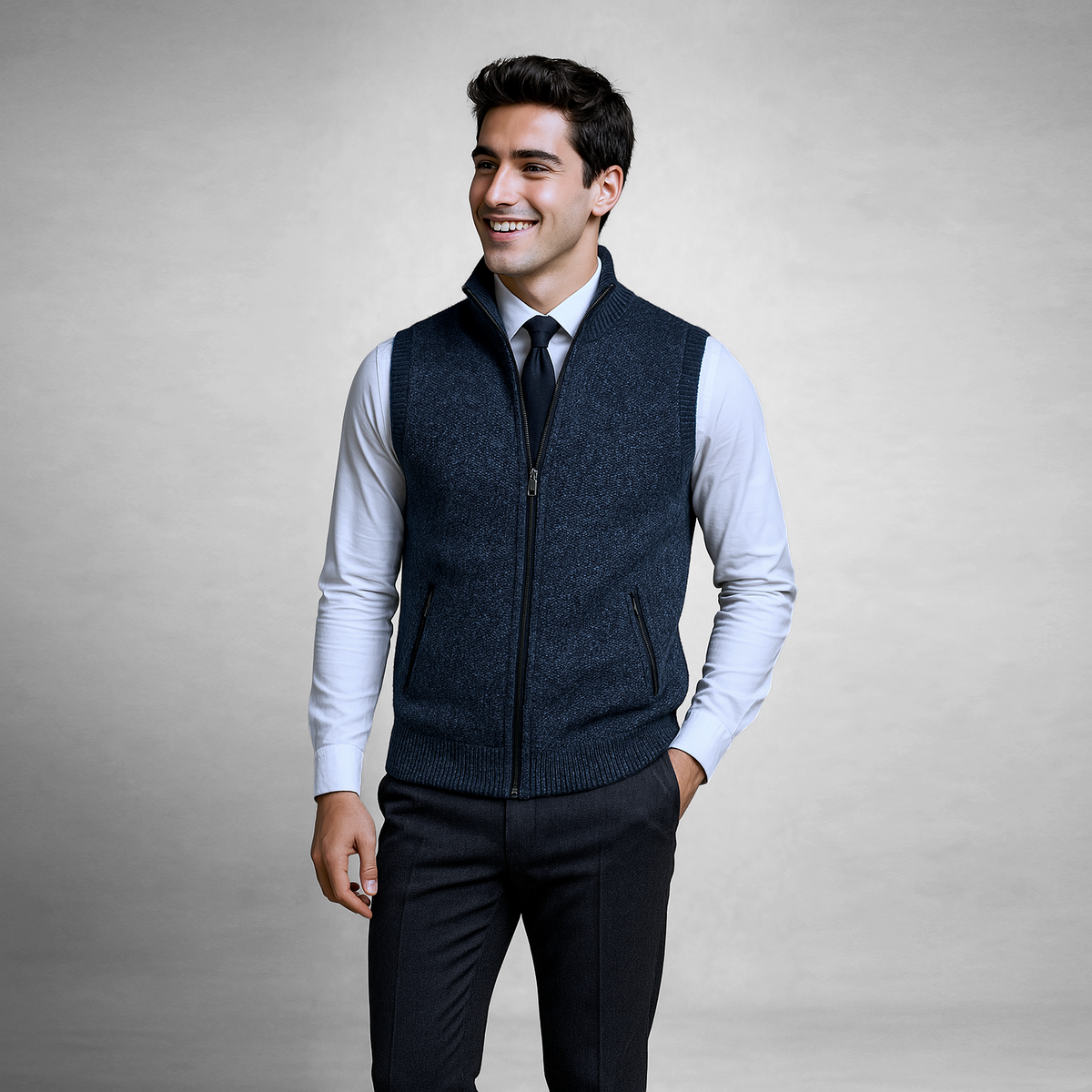 Men's Zip-Up Vest Casual Fit Layering Outdoor Everyday