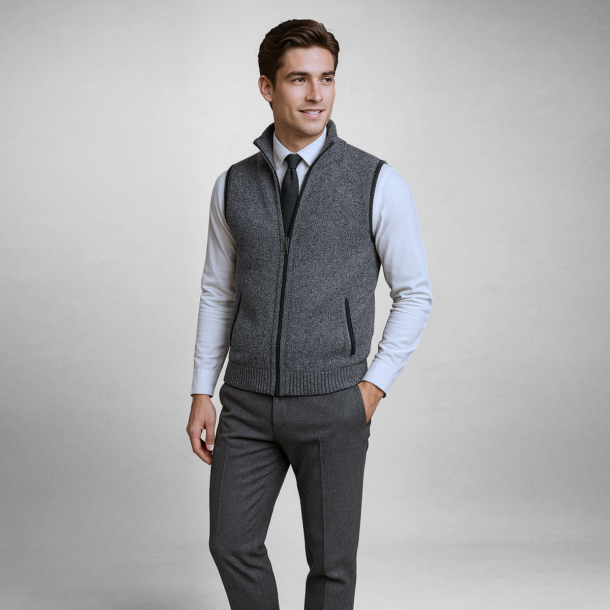 Men's Zip-Up Vest Casual Fit Layering Outdoor Everyday