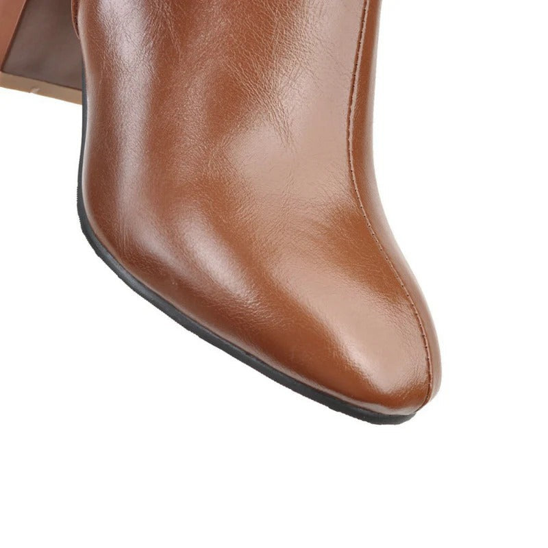 Women's Heeled Knee High Boots Side Zip Stylish Fashion Forward Everyday