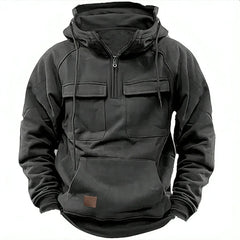 Men's Practical Winter Hoodie Adjustable Fit Zip Front Casual Outdoor