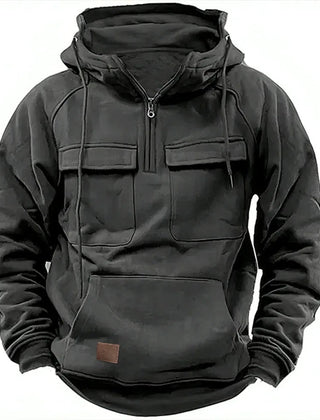 Men's Practical Winter Hoodie Adjustable Fit Zip Front Casual Outdoor