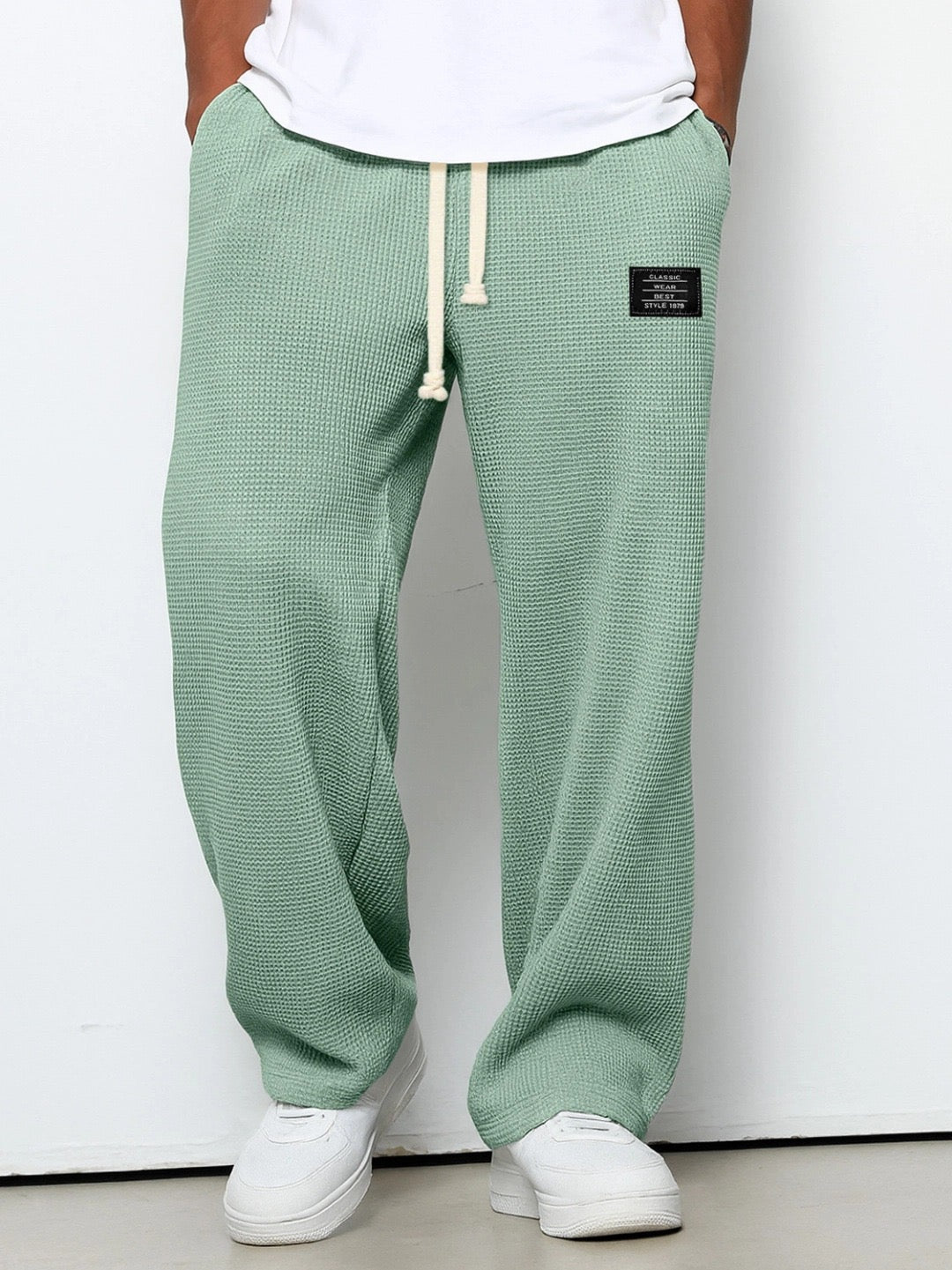 Men's Knit Pants Relaxed Fit Elastic Waist Casual Everyday Wear