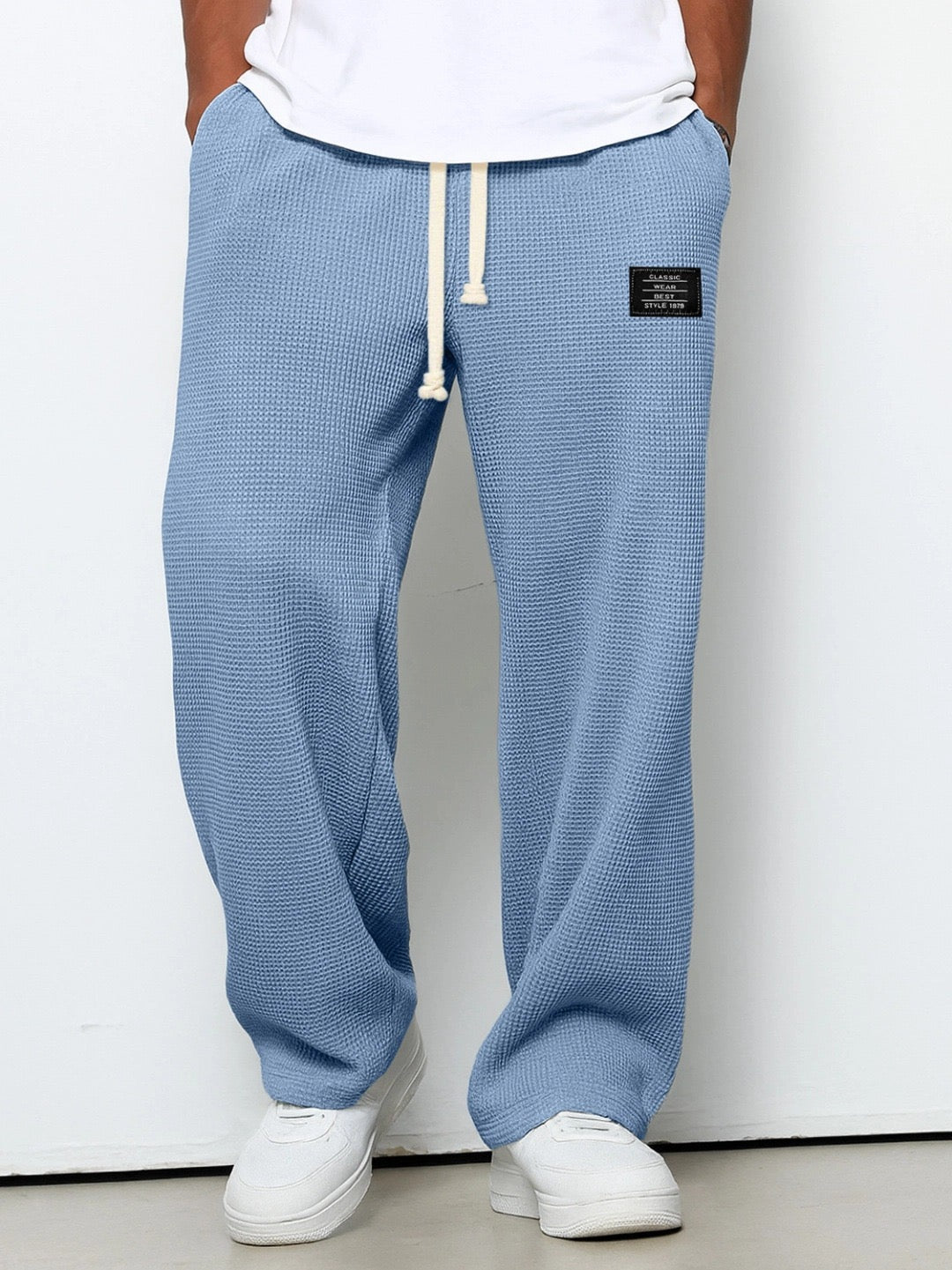 Men's Knit Pants Relaxed Fit Elastic Waist Casual Everyday Wear