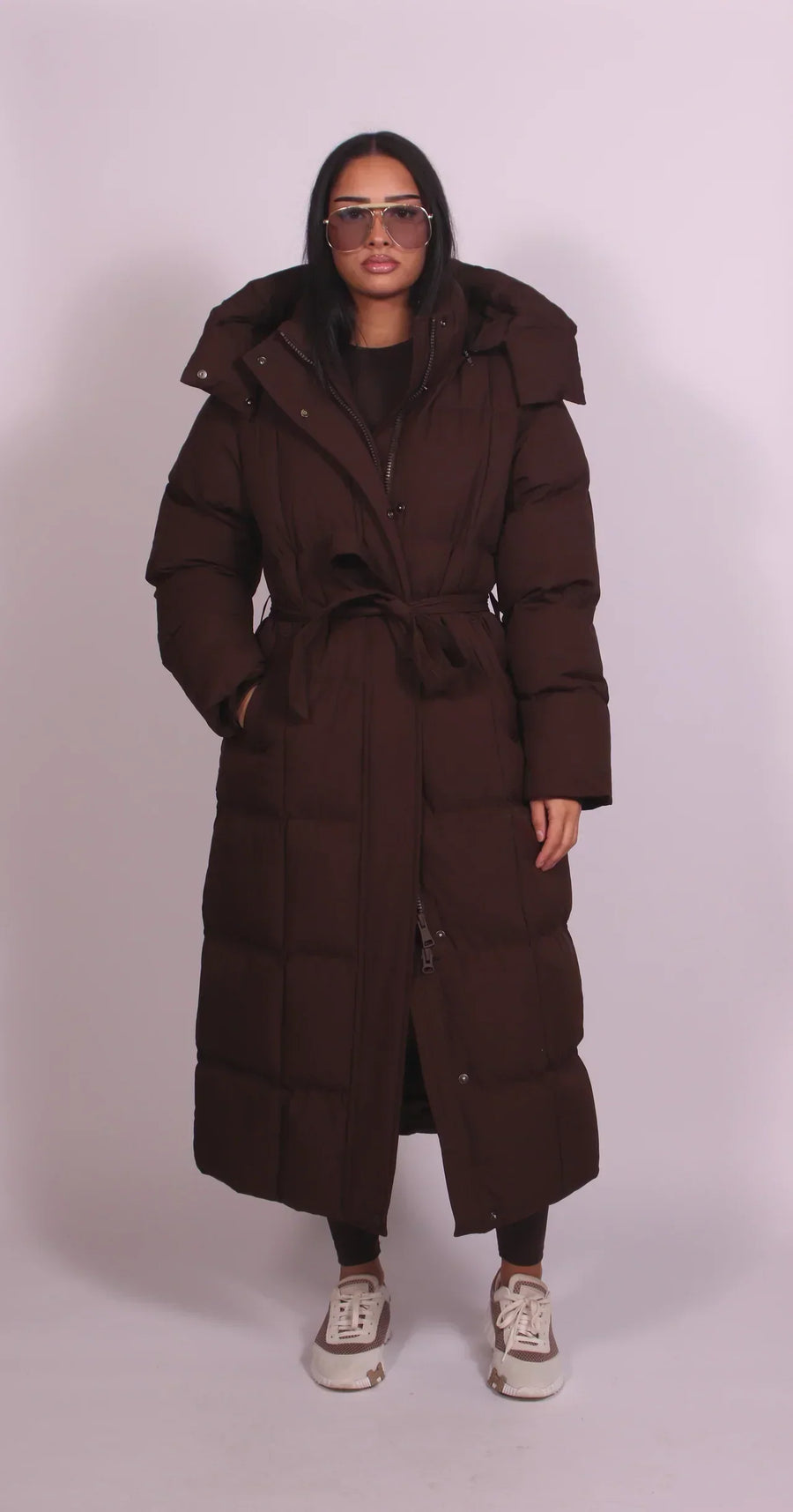 Women's Insulated Long Coat Waist-Defined Style Warm Layering Outerwear