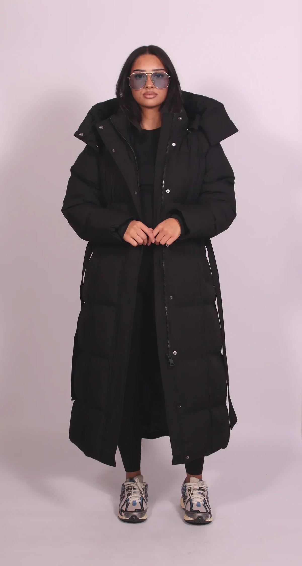 Women's Insulated Long Coat Waist-Defined Style Warm Layering Outerwear