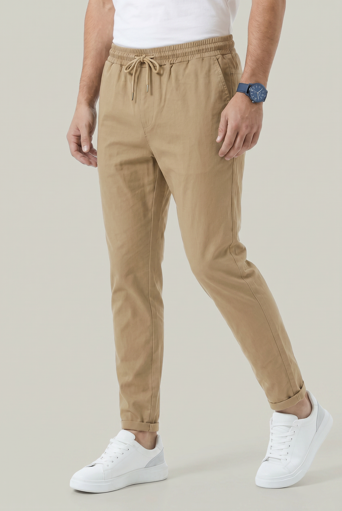 Men's Stretch Fit Casual Pants Elastic Waist Everyday Versatile Wear