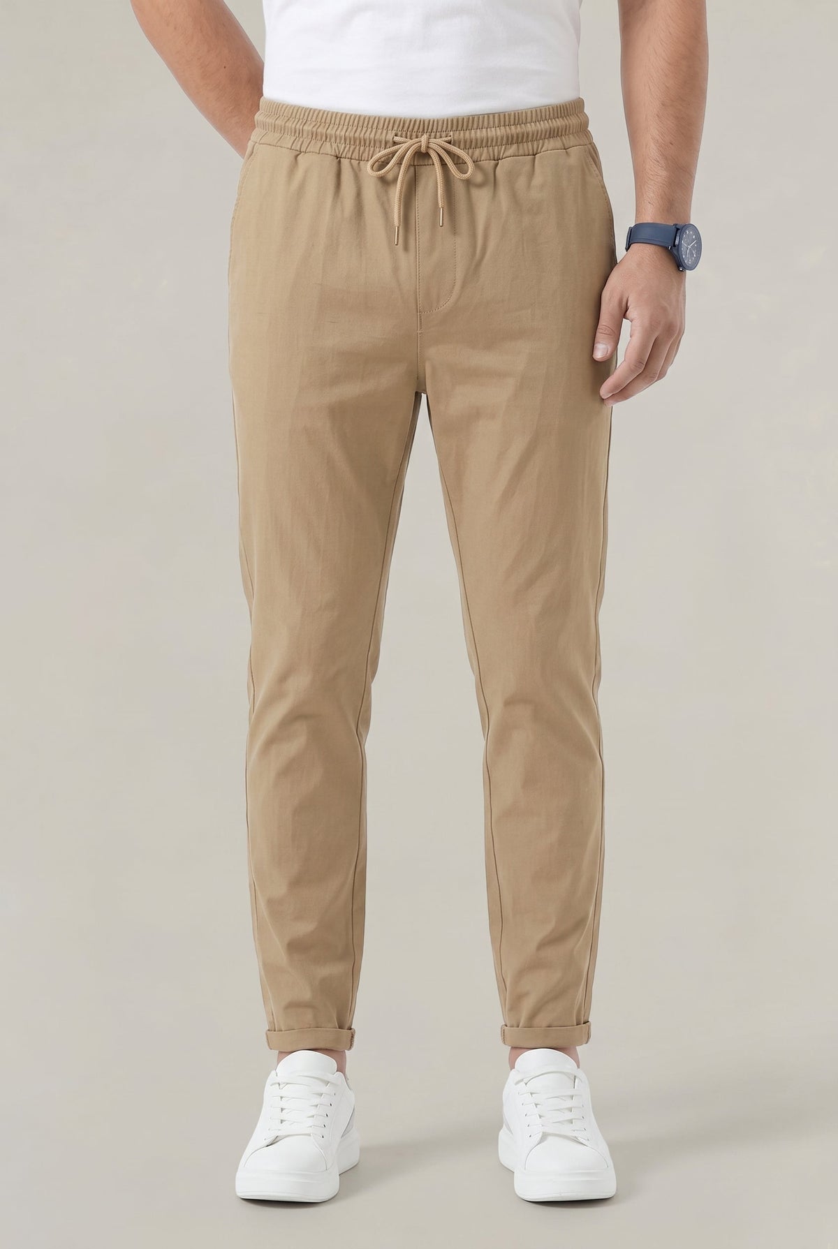 Men's Stretch Fit Casual Pants Elastic Waist Everyday Versatile Wear