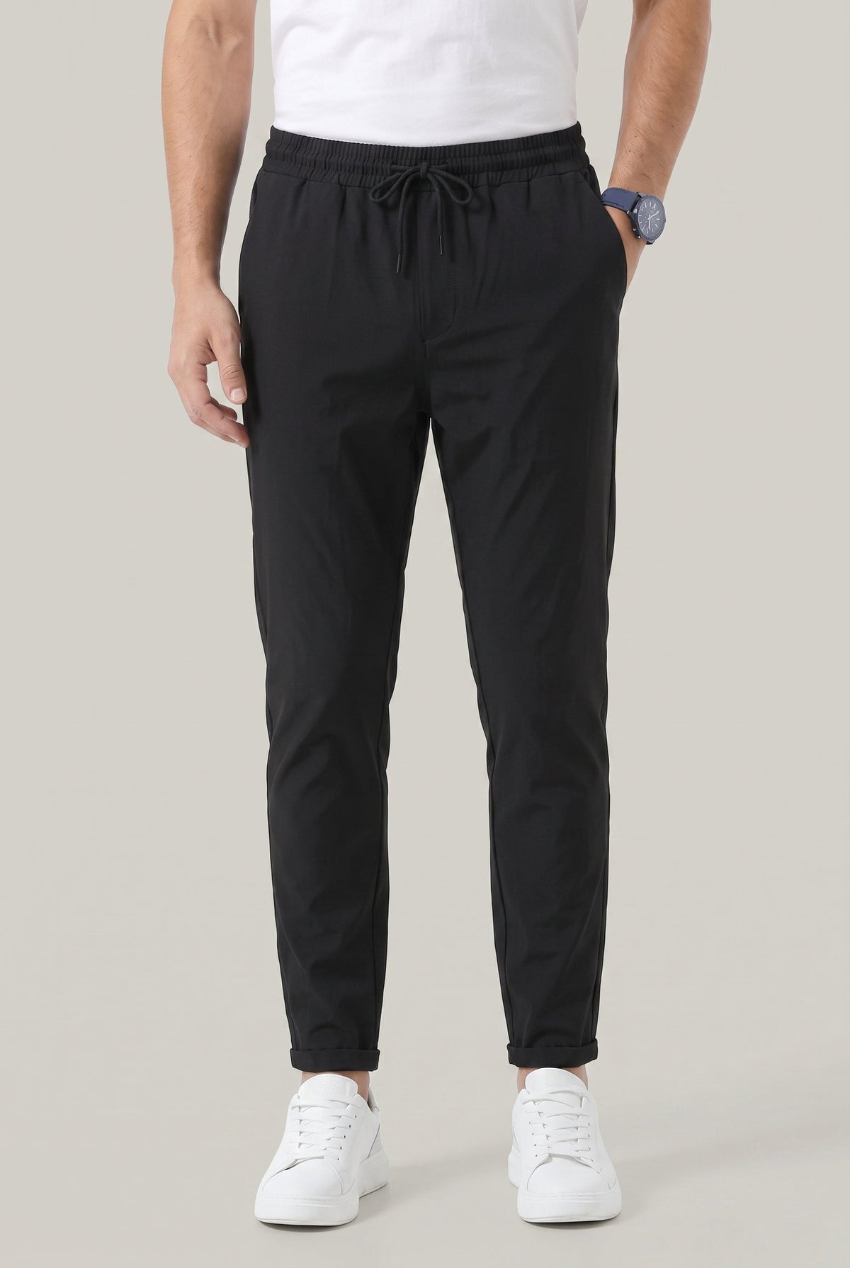 Men's Stretch Fit Casual Pants Elastic Waist Everyday Versatile Wear