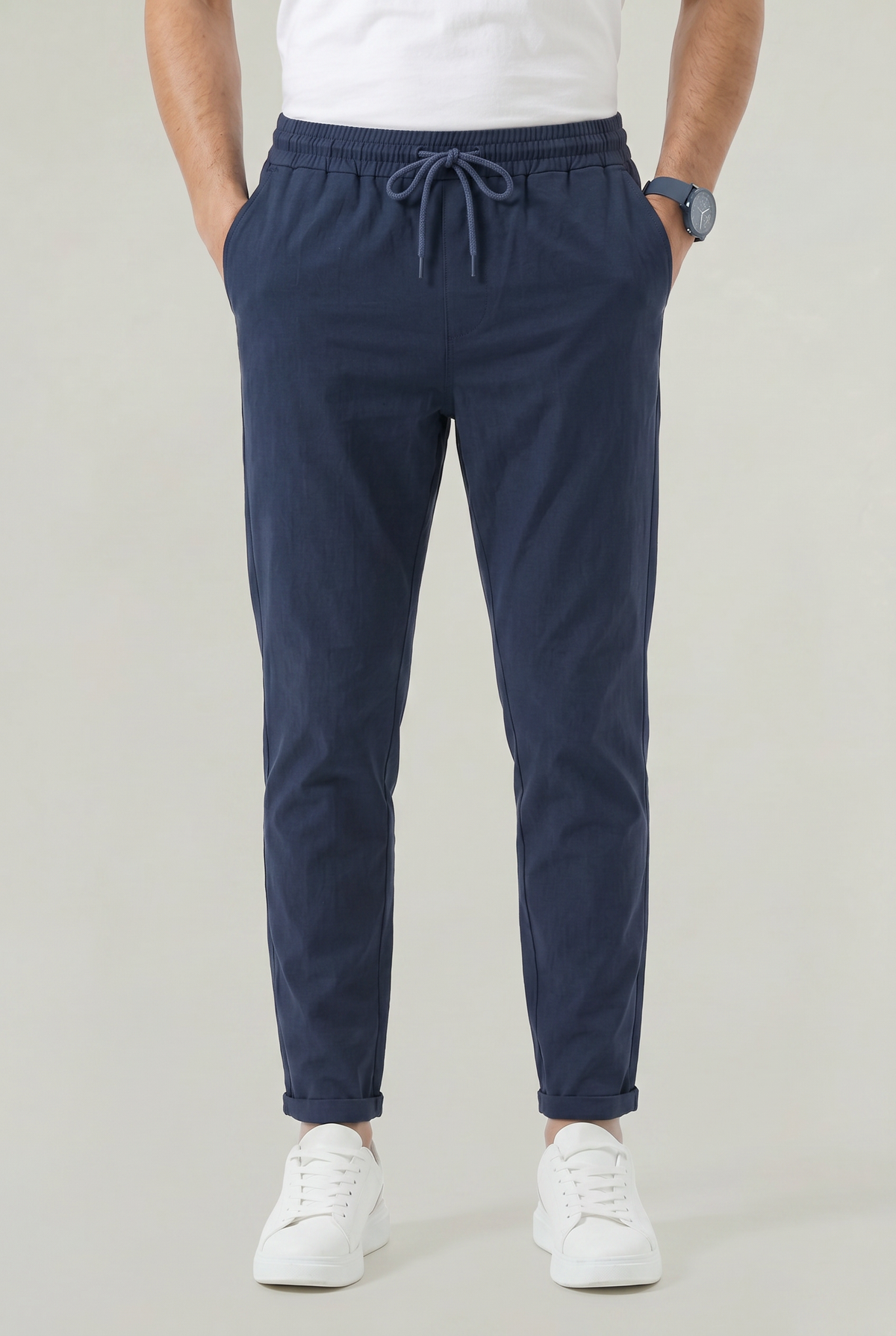 Men's Stretch Fit Casual Pants Elastic Waist Everyday Versatile Wear