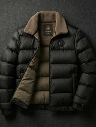 Men's Insulated Down Jacket Full-Zip Hooded Outdoor Casual