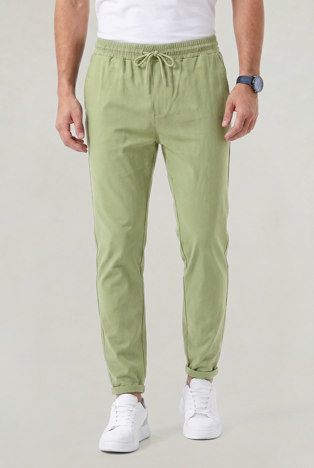 Men's Stretch Fit Casual Pants Elastic Waist Everyday Versatile Wear