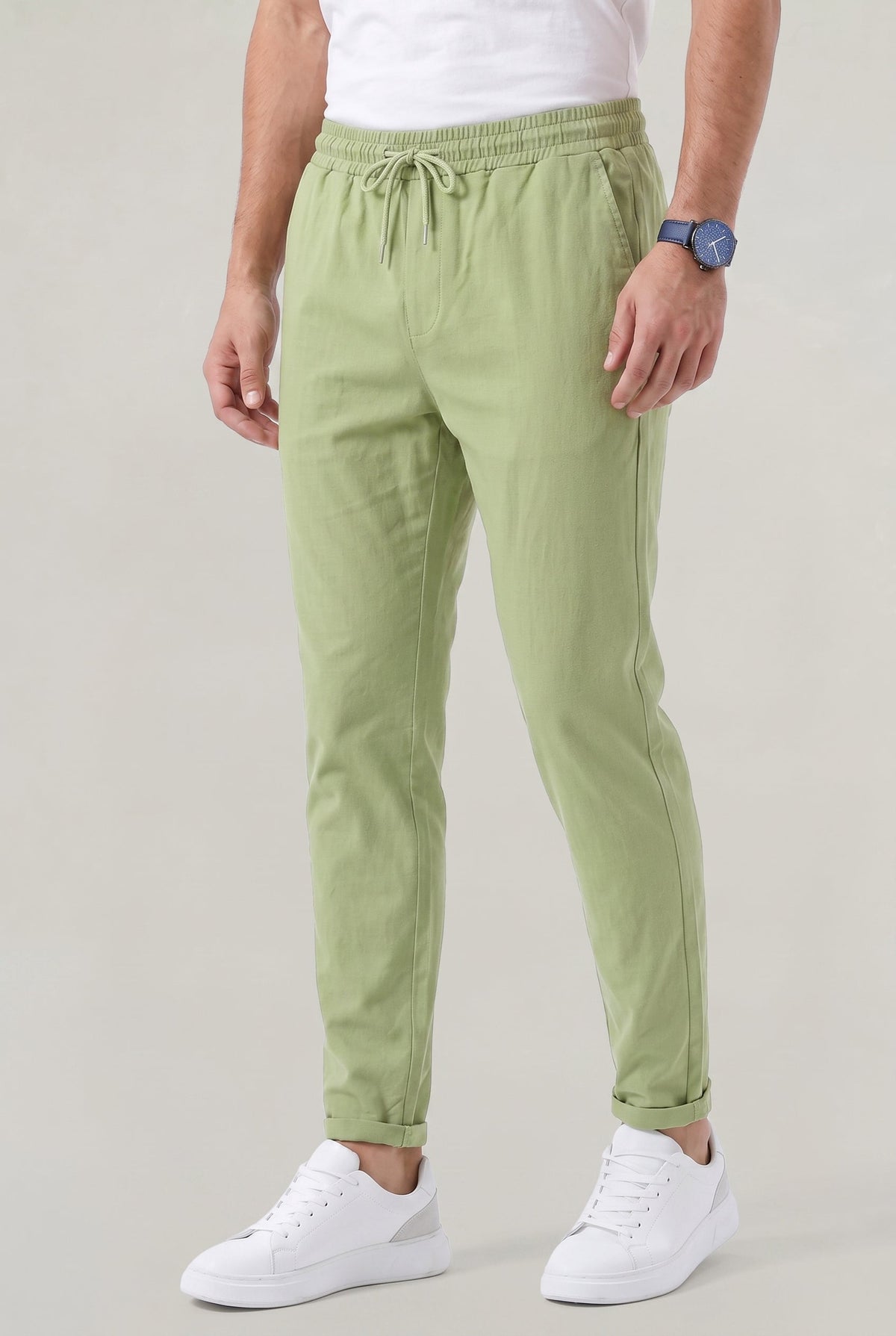 Men's Stretch Fit Casual Pants Elastic Waist Everyday Versatile Wear